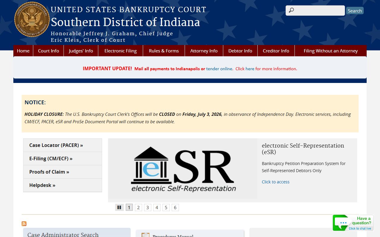 Federal bankruptcy court records for Madison County Indiana