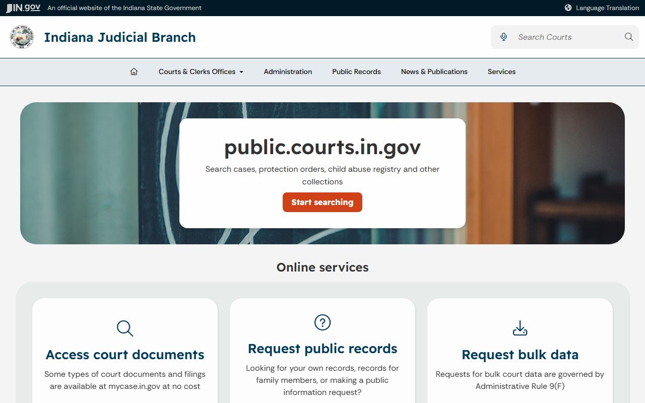Madison County court records Indiana public access guidance