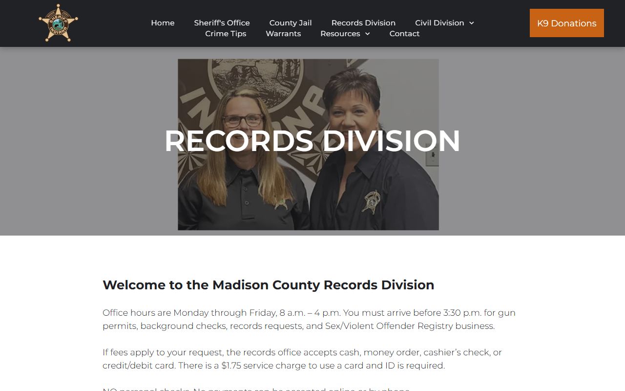 Madison County arrest records sheriff records division source