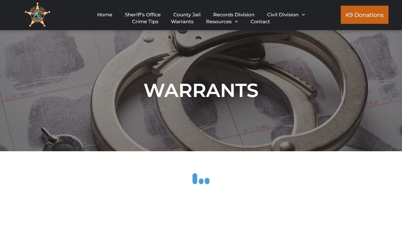 Madison County warrant records sheriff search page